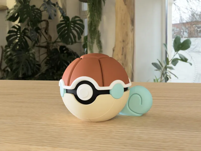 #0007 Squirtle Pokéball 3D | Decoración Pokémon