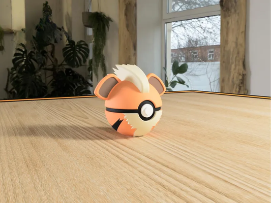 #0058 Growlithe Pokéball 3D | Decoración Pokémon