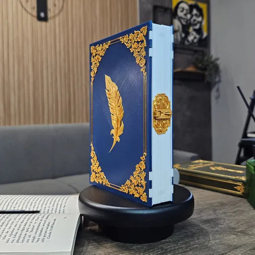 Caja Libro Vintage con Mecanismo Deslizante